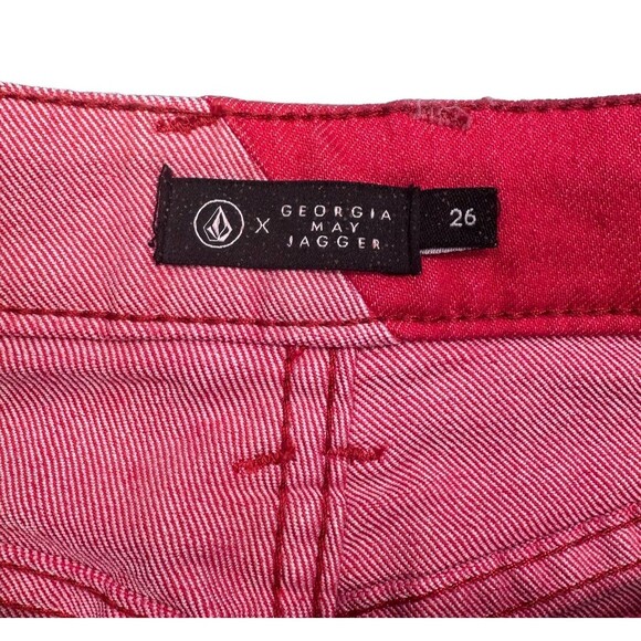 Volcom Jeans Womens 26 Red GMJ High Rise Jegging Denim Stretch Measures 26 x 27 - Picture 4 of 8